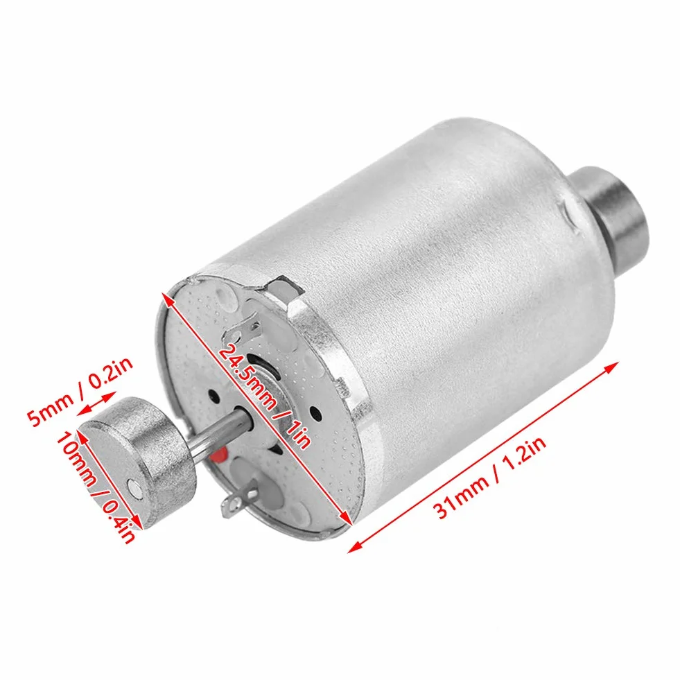 Silnik wibracyjny DC 12 V z podwójnym wałem, wysoki moment obrotowy, długość 31 mm