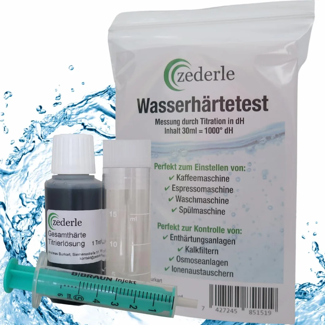 Zederle Zestaw do testowania twardości wody 30 ml 40-500 pomiarów Made in Germany