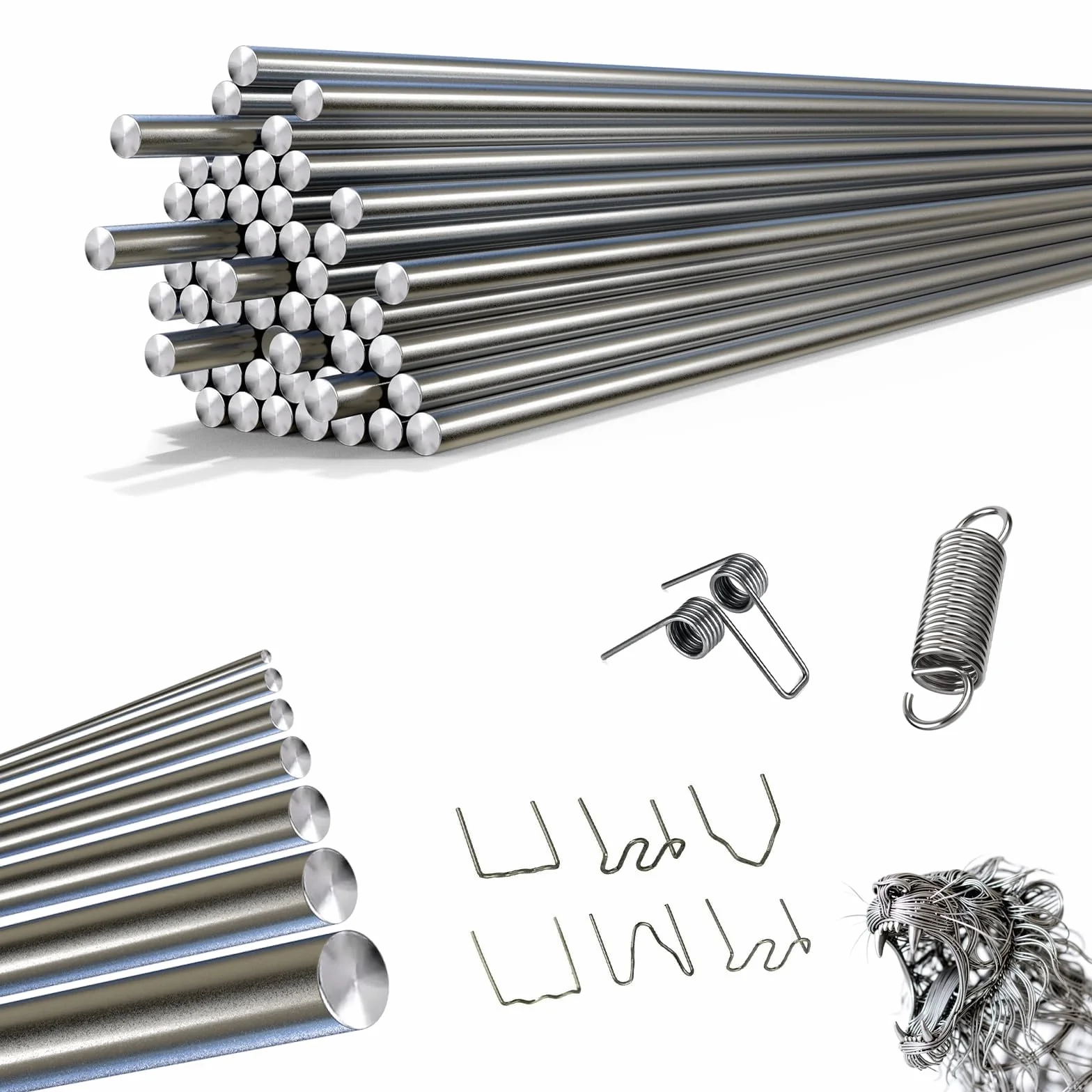 35 sztuk drutów ze stali sprężynowej, drut ze stali nierdzewnej, metalowe pręty 1,0 mm x 400 mm, metalowy pręt ze stali nierdzewnej, pręt sprężynowy, okrągły pręt ze stali nierdzewnej, okrągłe pręty