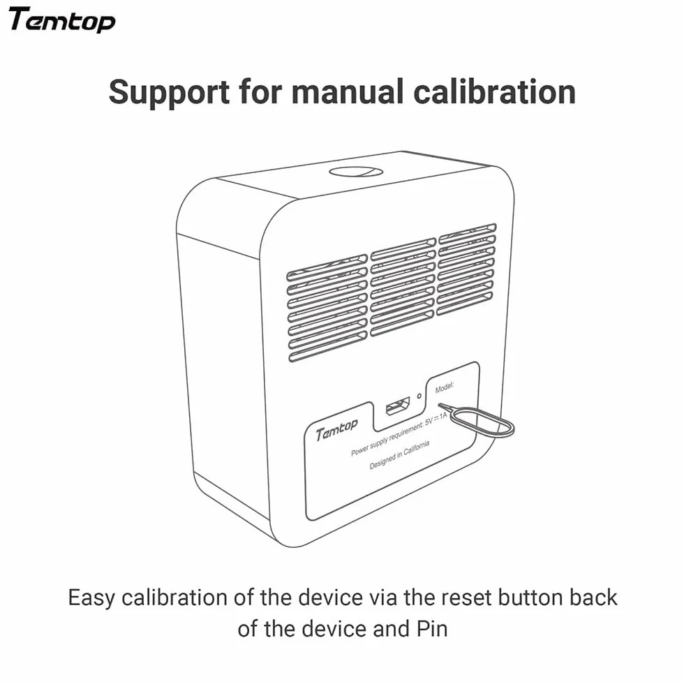 Temtop M10 Monitor Jakości Powietrza do PM2.5/HCHO/TVOC/AQI, przenośny inteligentny monitor, akumulator