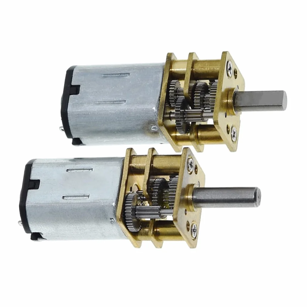 Hailege 2 szt. N20 (6 V 100 obr./min) silnik przekładniowy GA12-N20 DC 3V/6V12V N20 Mini silnik z przekładnią opóźniającą mini silnik z przekładnią wielobiegową do inteligentnego samochodu Robort