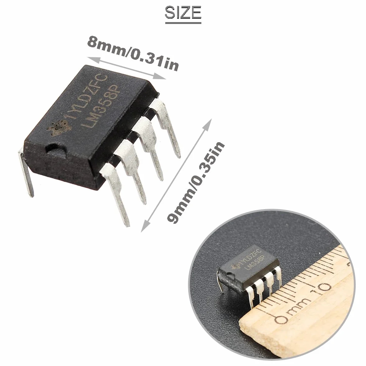 50 szt. LM358 LM358P Precision Podwójny wzmacniacz operacyjny 3V-32V LM358N DIP-8 IC duży chip + 50 szt. Gniazdo DIP-8 IC, dla doświadczenia elektroniki DIY