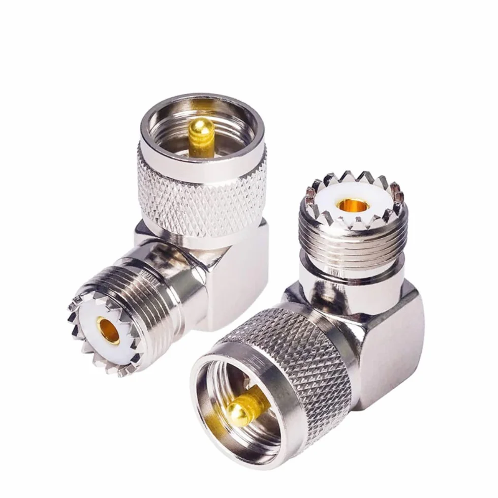 DollaTek 2 x PL259 złącze koncentryczne UHF żeńskie SO239 adapter anteny kątowej L M