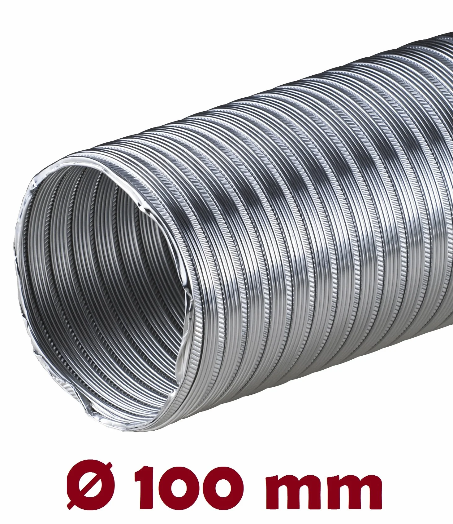 Rura aluminiowa Flex 2,60 m rura elastyczna Ø 100 mm 100 mm rura aluminiowa wąż elastyczny wąż aluminiowy rura aluminiowa Aluflex odporna na wysokie temperatury AF