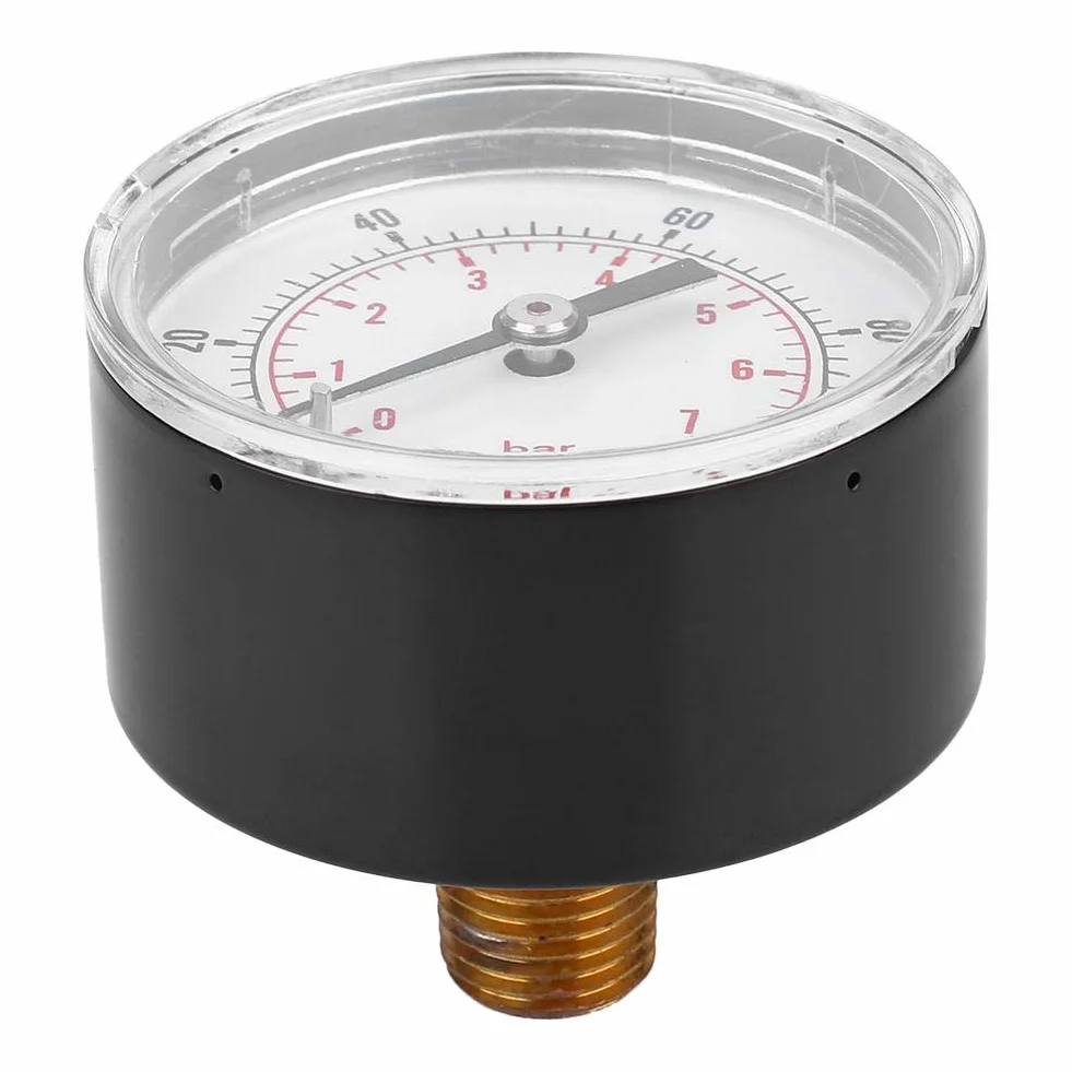Manometr tarcza 50 mm Osiowy 1/4 BSPT mosiężny 0-100 psi 0-7 bar