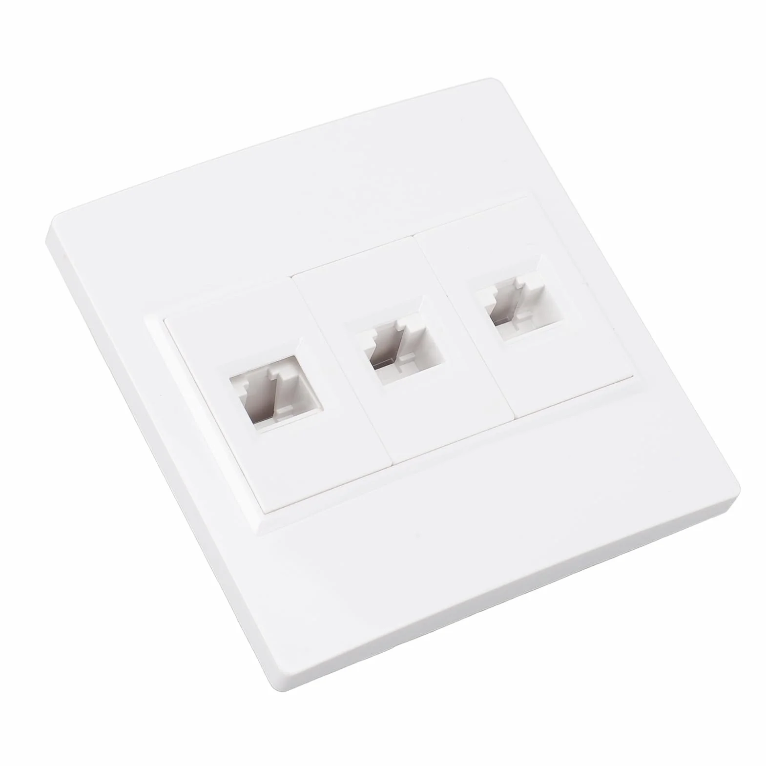 Płyta ścienna Cat 6 Ethernet 3-portowa dla CAT5 CAT5E CAT6 CAT6A, żeńska do żeńska Płyta ścienna Keystone Internetowa Płyta ścienna.