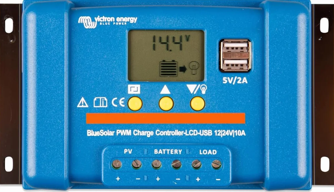 Victron Energy BlueSolar PWM-LCD&USB Kontroler ładowania 10 amp 12/24 V