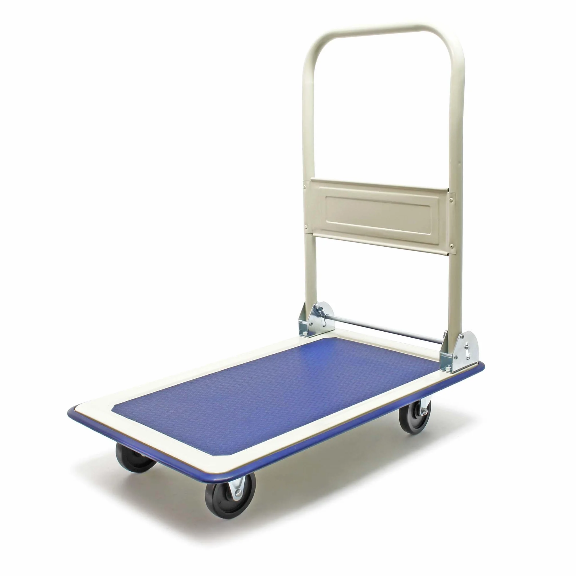 Wózek platformowy Wiltec do 150 kg 720x475x840 mm, składany wózek transportowy z uchwytem pałąkowym i powierzchnią ładunkową pokrytą gumą, pomoc w transporcie