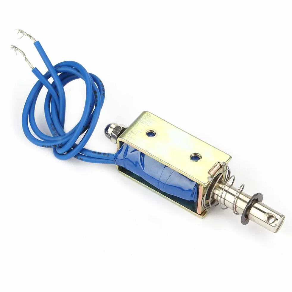 Elektromagnes, elektromagnes DC Pull, 6/12/24 V Prosty niezawodny elektromagnes strukturalny DC, do maszyn spożywczych Sprzęt automatyki przemysłowej(6V, Blue)