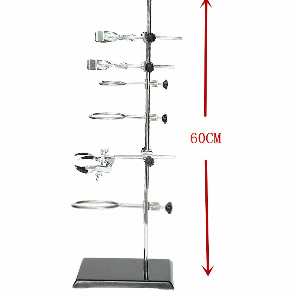 Lab Clamp stojak laboratoryjny stojak na butelki, statyw laboratoryjny, płyta, zacisk, mufa, materiał na statyw, uchwyt chłodnicy, żelazny zestaw 60 cm