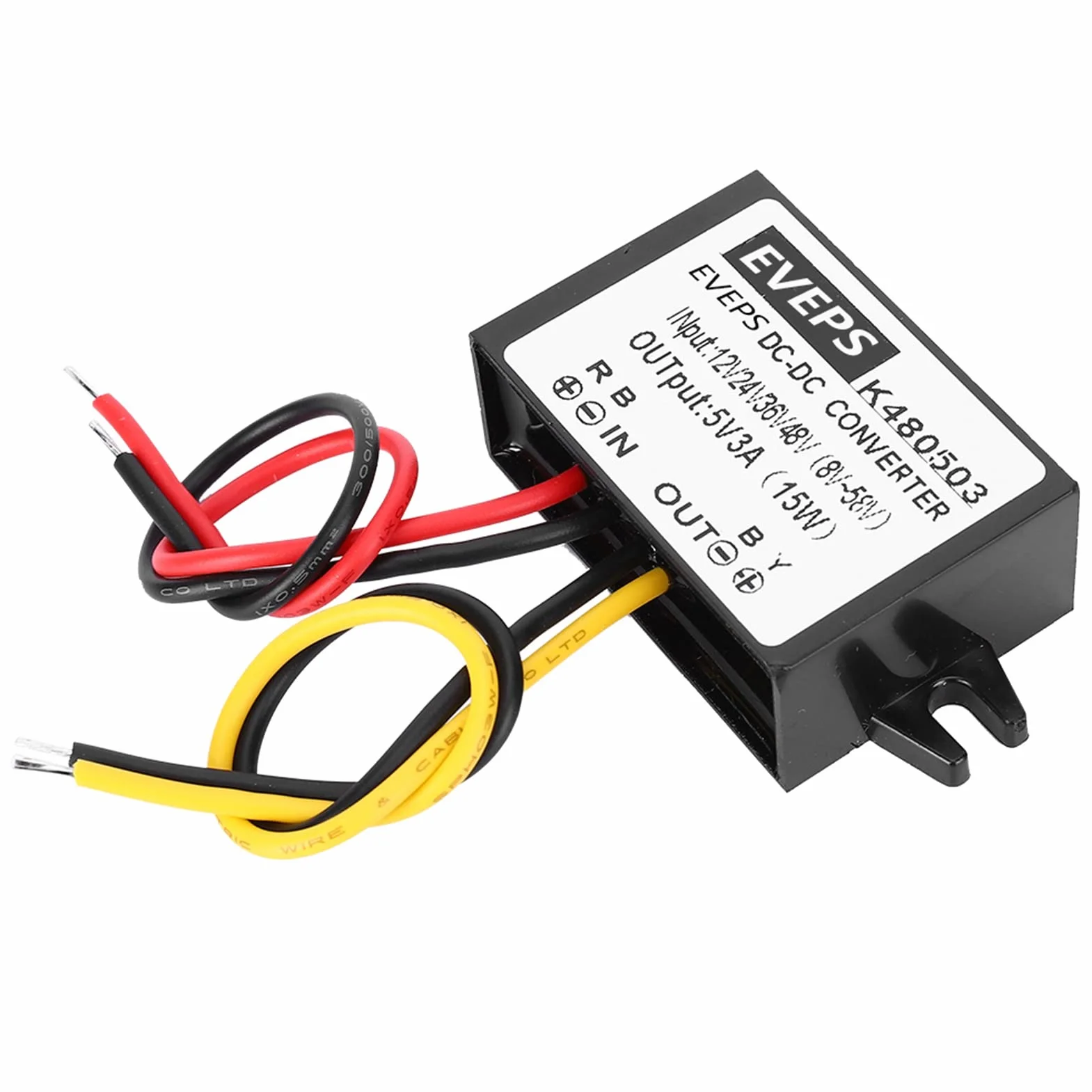 Akozon Przetwornica Napięcia DC-DC 12V-48V do 5V 3A Obniżająca Moduł Zasilacza