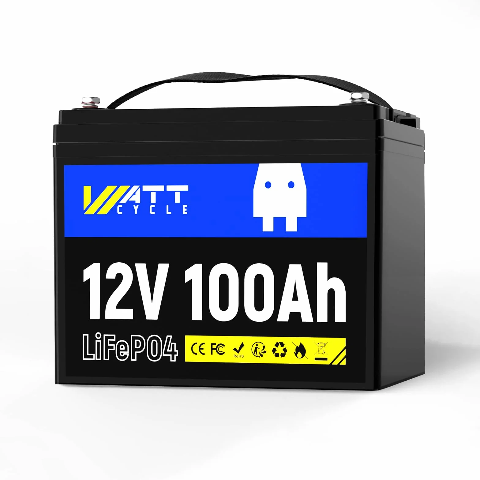 Wattcycle 12V 100Ah LiFePO4 Akumulator Litowy BMS 100A Ochrona Niskiej Temperatury 15000 Cykli