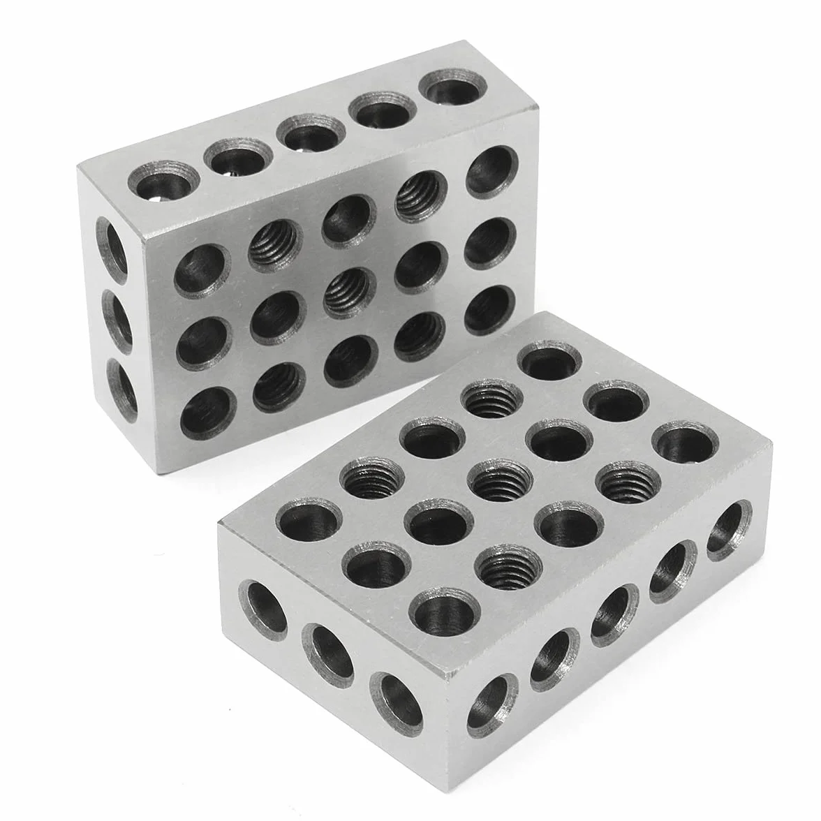 Klocki precyzyjne hartowanej stali 0,0002'' 23 otwory 3x5x7,5 cm narzędzie tokarskie