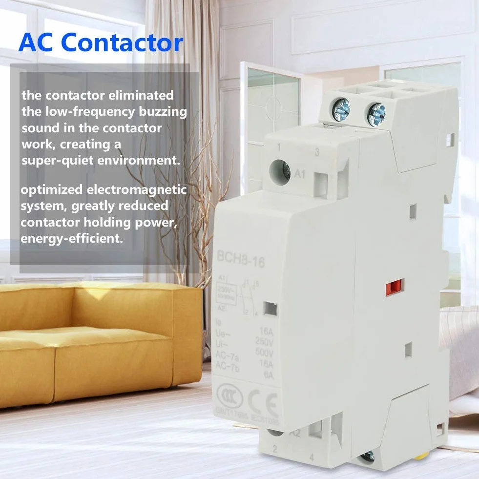 Stycznik AC 16A 2NO 220V/230V 50/60Hz na szynę Din