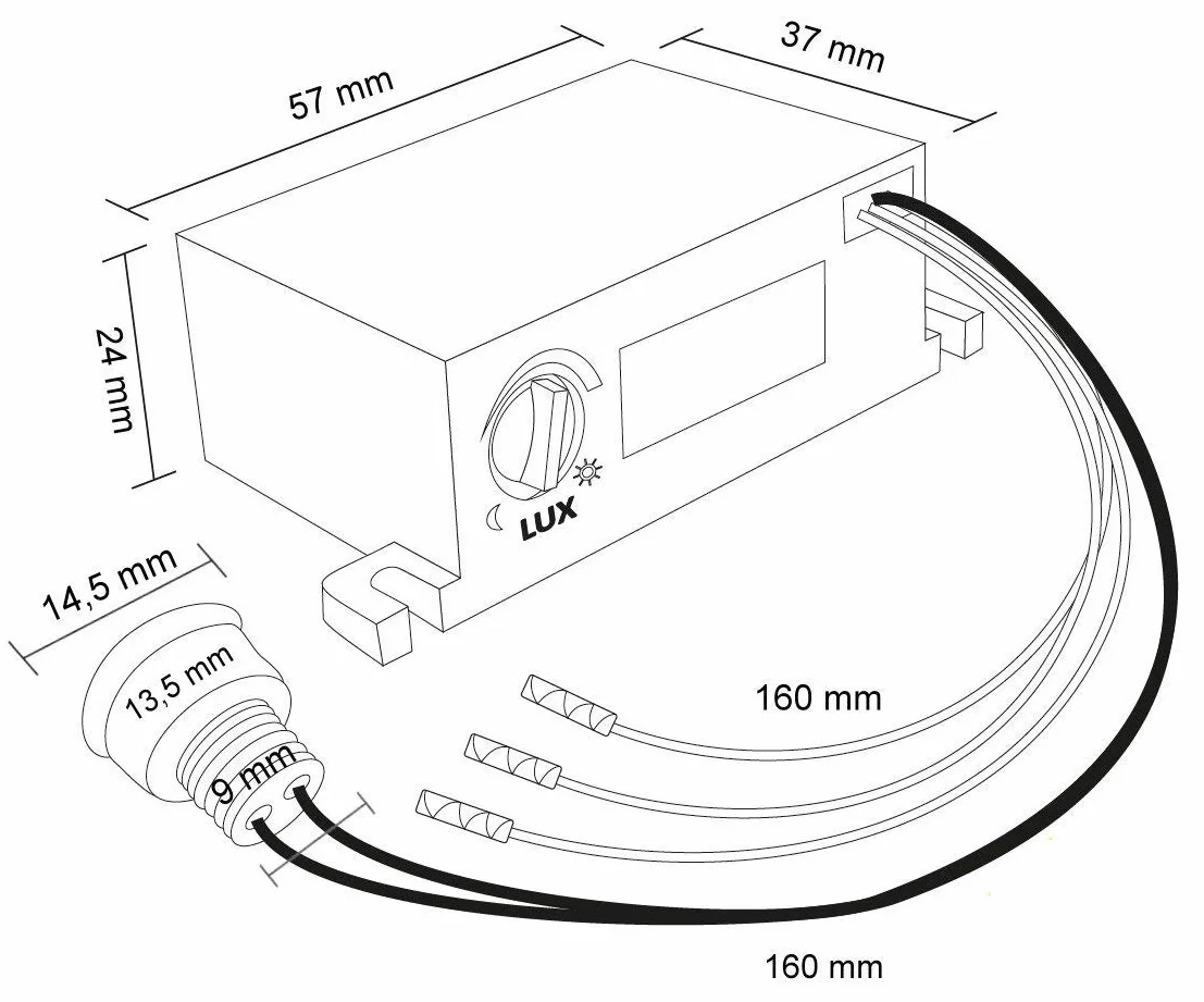 ORNO CR-227 Czujnik Zmierzchu Wodoszczelny Zewnętrzny z Sondą Regulacja Natężenia Światła LED