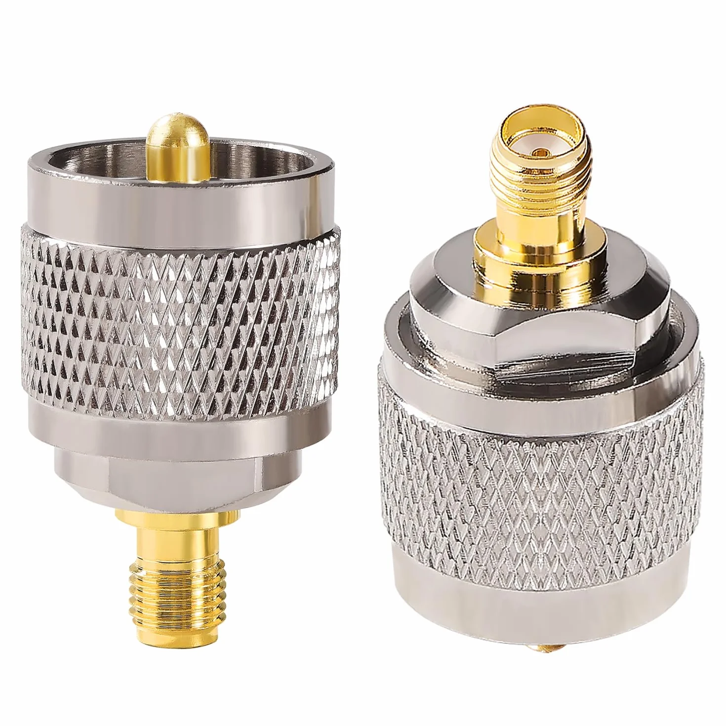 2 Sztuk Miedź UHF do SMA Adapter, UHF PL259 Męskie do SMA Żeńskie Złącze, do Anteny Radioamatorskiej, Anteny FPV