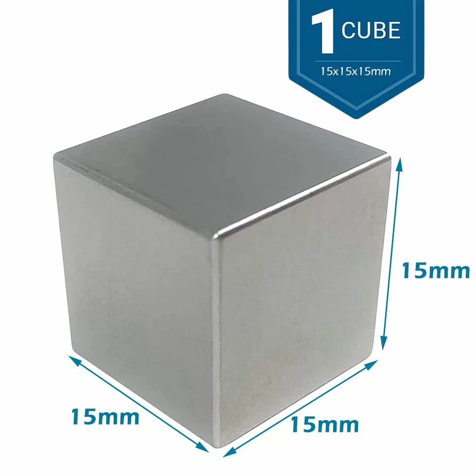 BBAUER Metalowe kostki wolframowe, kostka elementu o wysokiej gęstości do kolekcji elementów, materiał eksperymentalny i hobby / 1 szt. / 15 x 15 x 15 mm