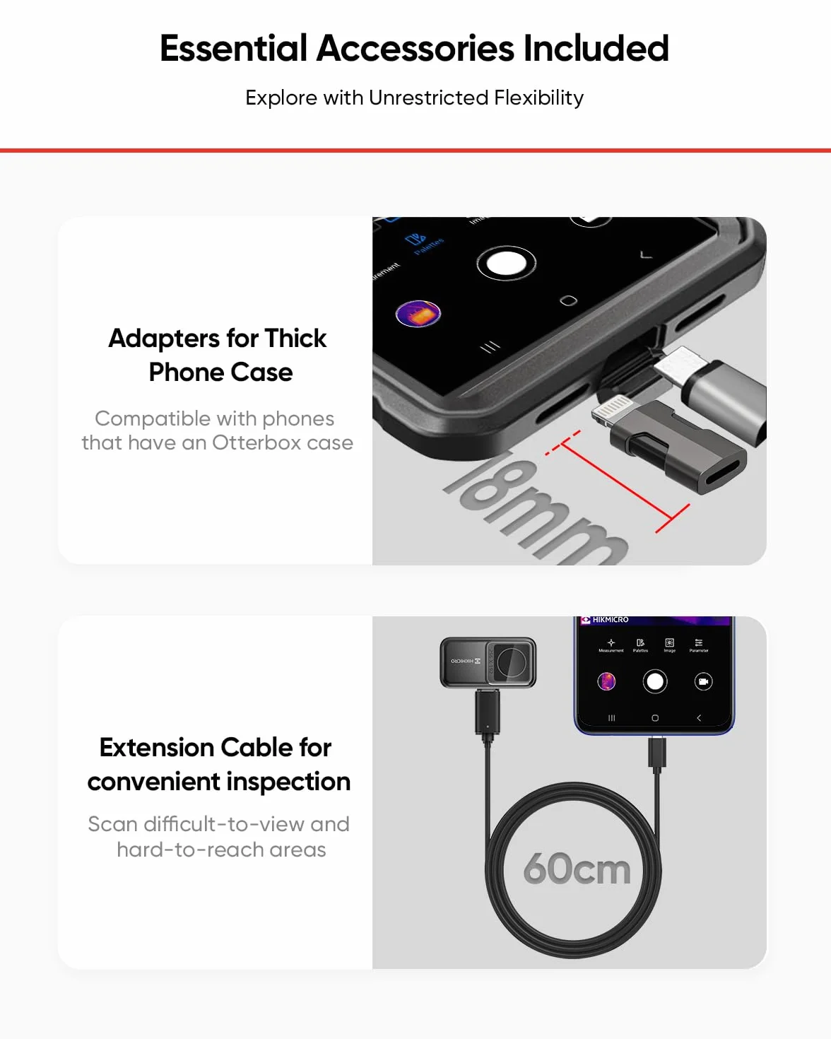 Kamera termowizyjna HIKMICRO Mini2 V2 256x192 IR SuperIR 50° USB-C Lightning