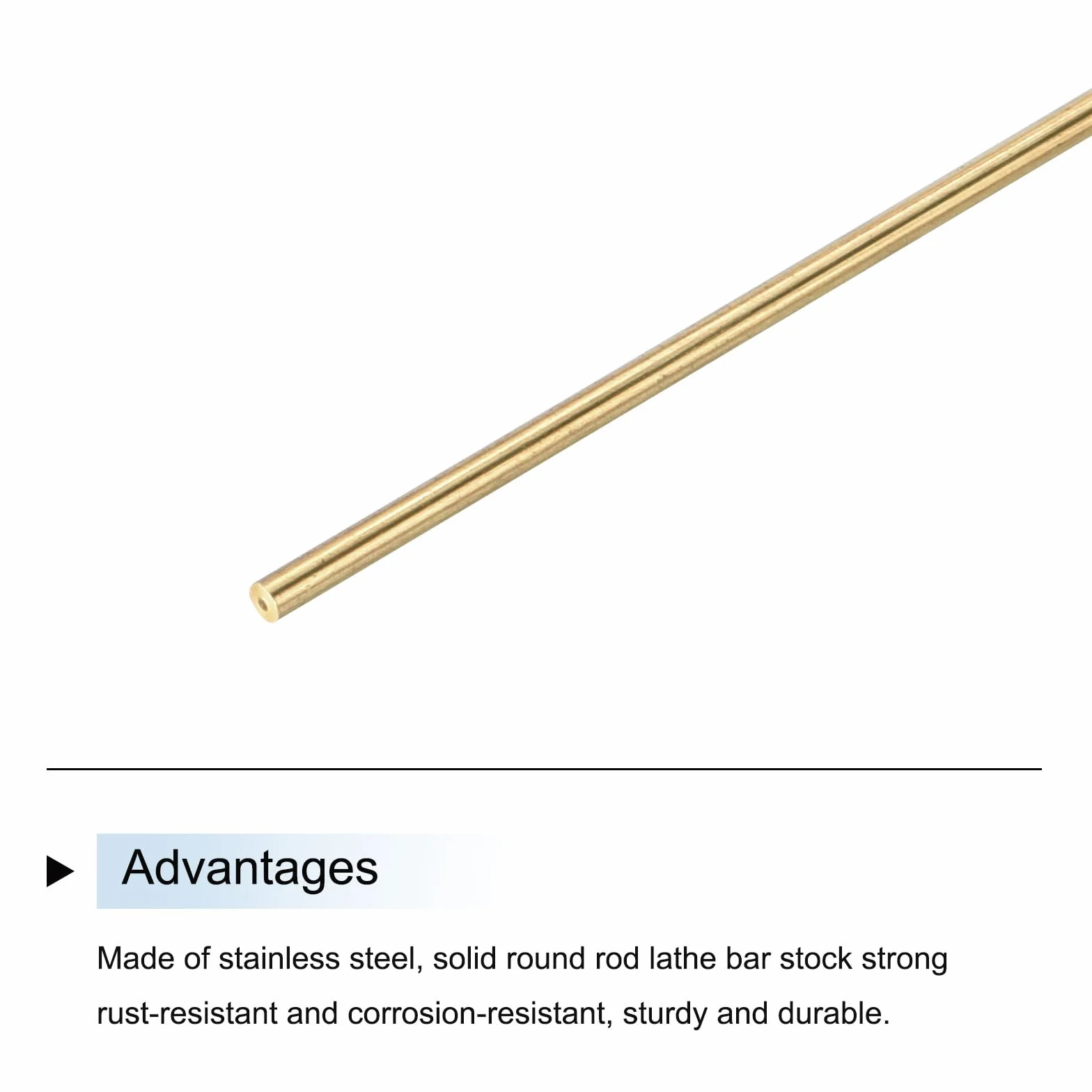 Mosiężny pręt okrągły 1,5 mm x 300 mm, 10 sztuk, do projektów DIY