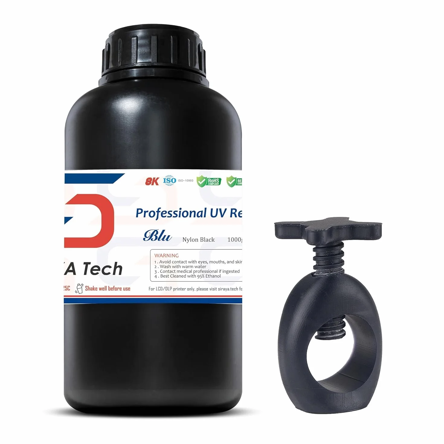 Siraya Tech Blu Nylon 3D Printer Resin 405nm UV-Curing Rapid Resin dla LCD DLP 3D Printer 1kg Nylon Black