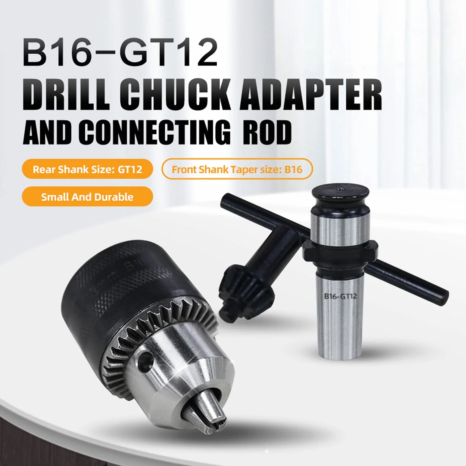 ZAC GT12 adapter uchwytu wiertarskiego, kompatybilny z elektryczną maszyną do gwintowania M16R, metal, zawiera klucz do uchwytu, adapter wiertarski, uchwyt narzędziowy