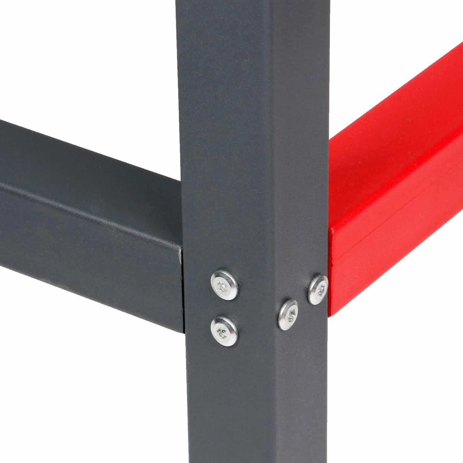 Wiltec Stelaż stołu warsztatowego 125x57x81 cm stal antracyt czerwony 200 kg