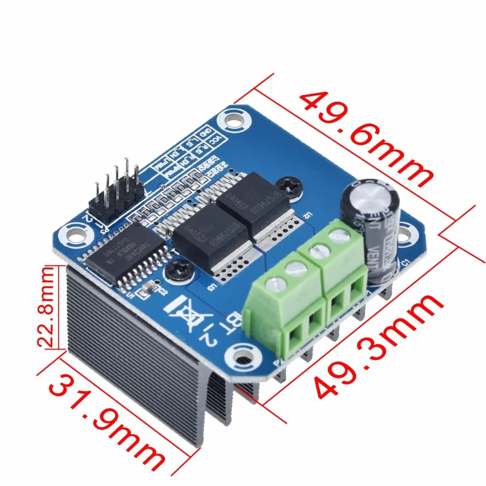 DollaTek BTS7960 moduł sterownika silnika dużej mocy 5,5 V do 27 V 43 A