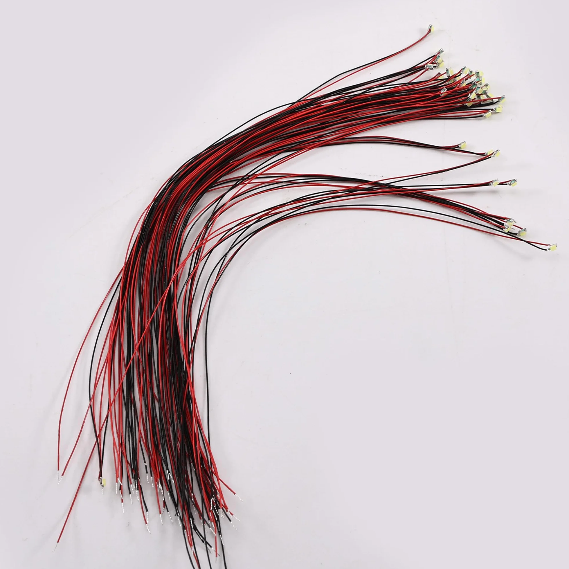 Joycabin 50 sztuk 0603 mikro diody LED, wstępnie lutowane mikro SMD LED 0805, wstępnie okablowane, z kablem PTFE 16 cm, do majsterkowania, modelarstwa, dekoracji, oświetlenia (czerwony, niebieski