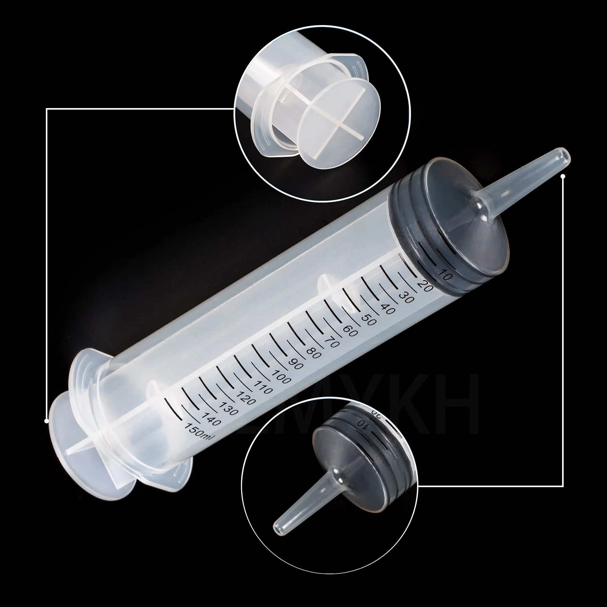Duży cylinder z tworzywa sztucznego 150 ml z wężem do laboratoriów naukowych, nawadniania ogrodu, przemysłu (1, 150 ml)