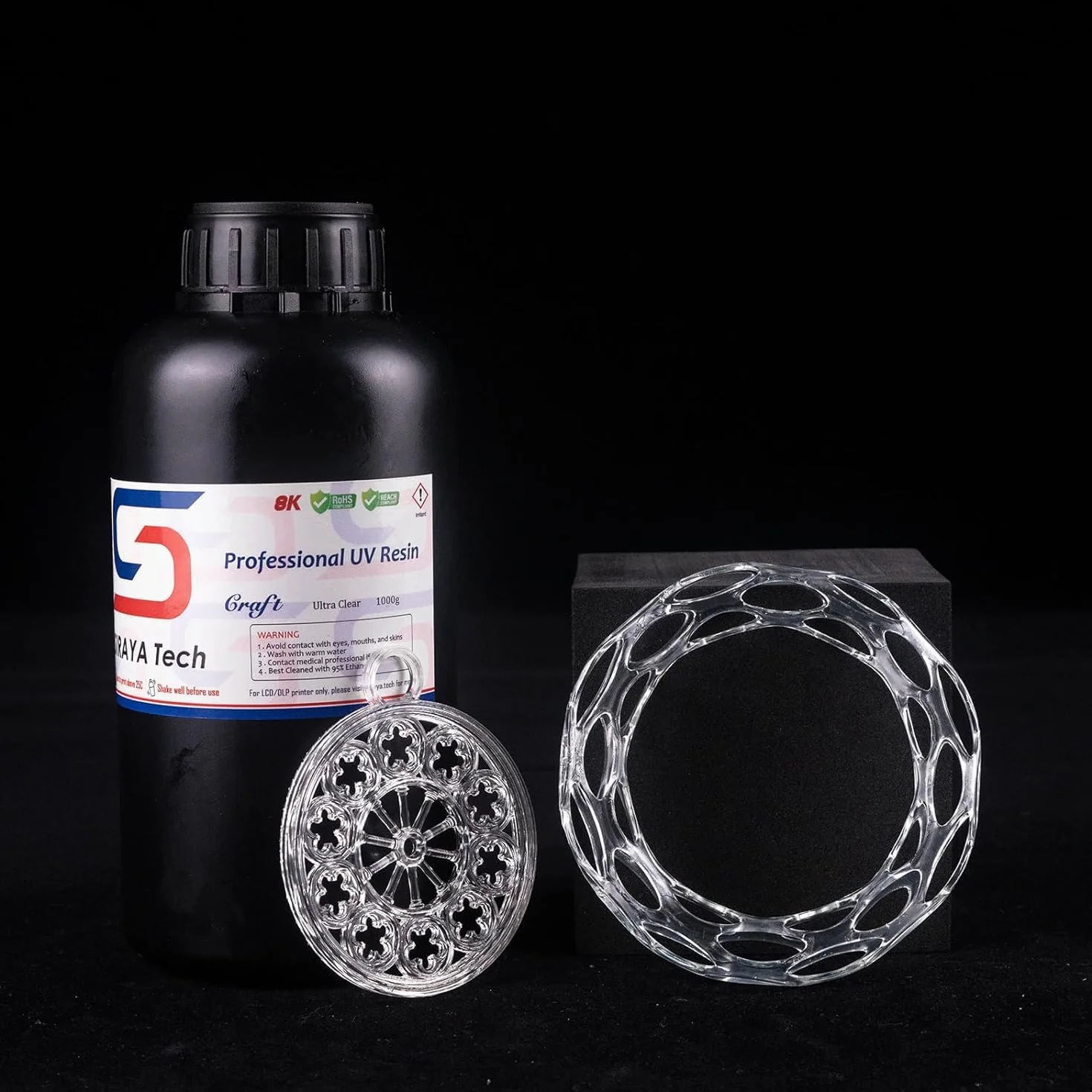 Siraya Tech Craft Ultra-przezroczysta Zywica do drukarek 3D Wysoka przezroczysto jak inne Zywica o wysokiej przezroczysto?ci dla LCD DLP (1kg, wysoka przezroczysto)