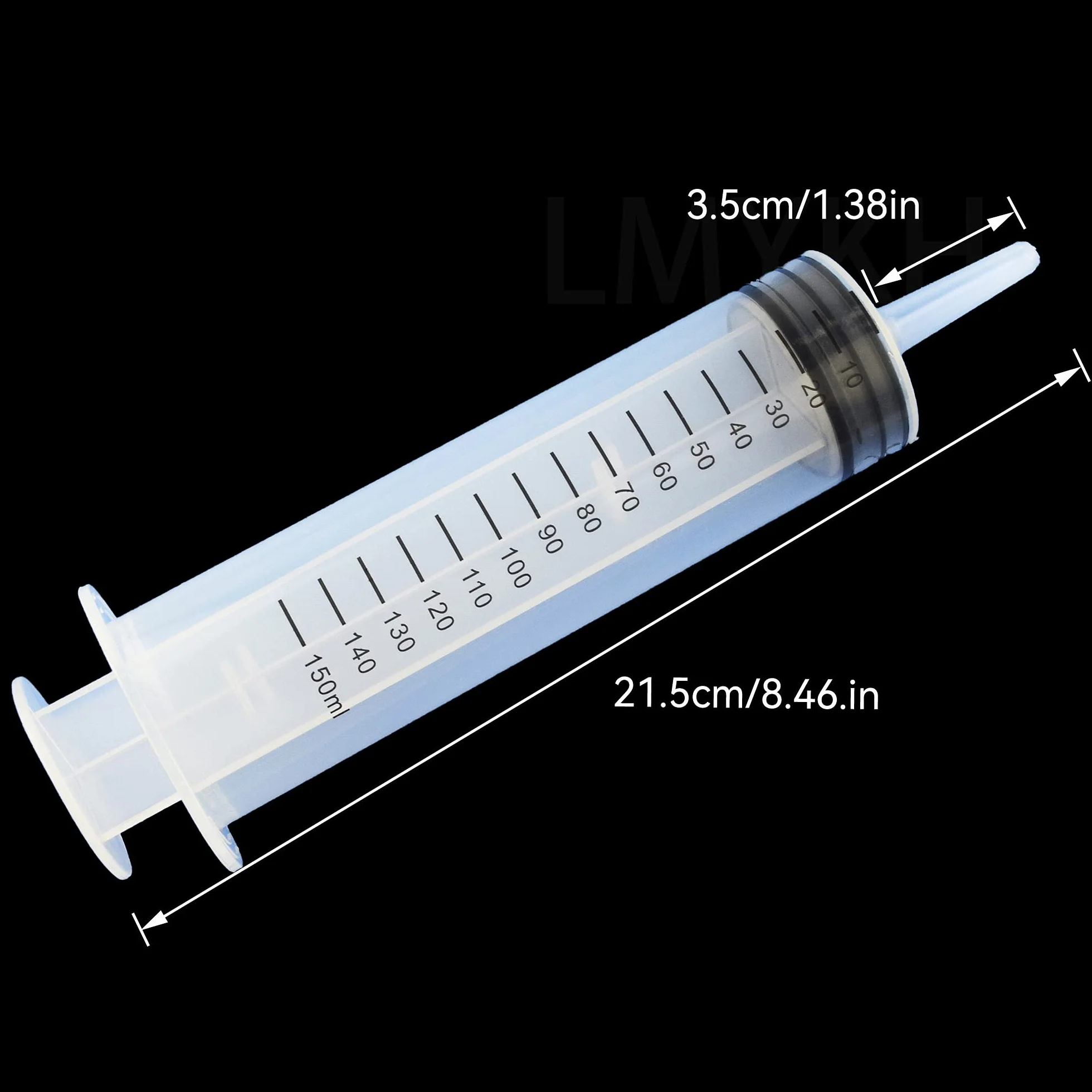 Duży cylinder z tworzywa sztucznego 150 ml z wężem do laboratoriów naukowych, nawadniania ogrodu, przemysłu (1, 150 ml)
