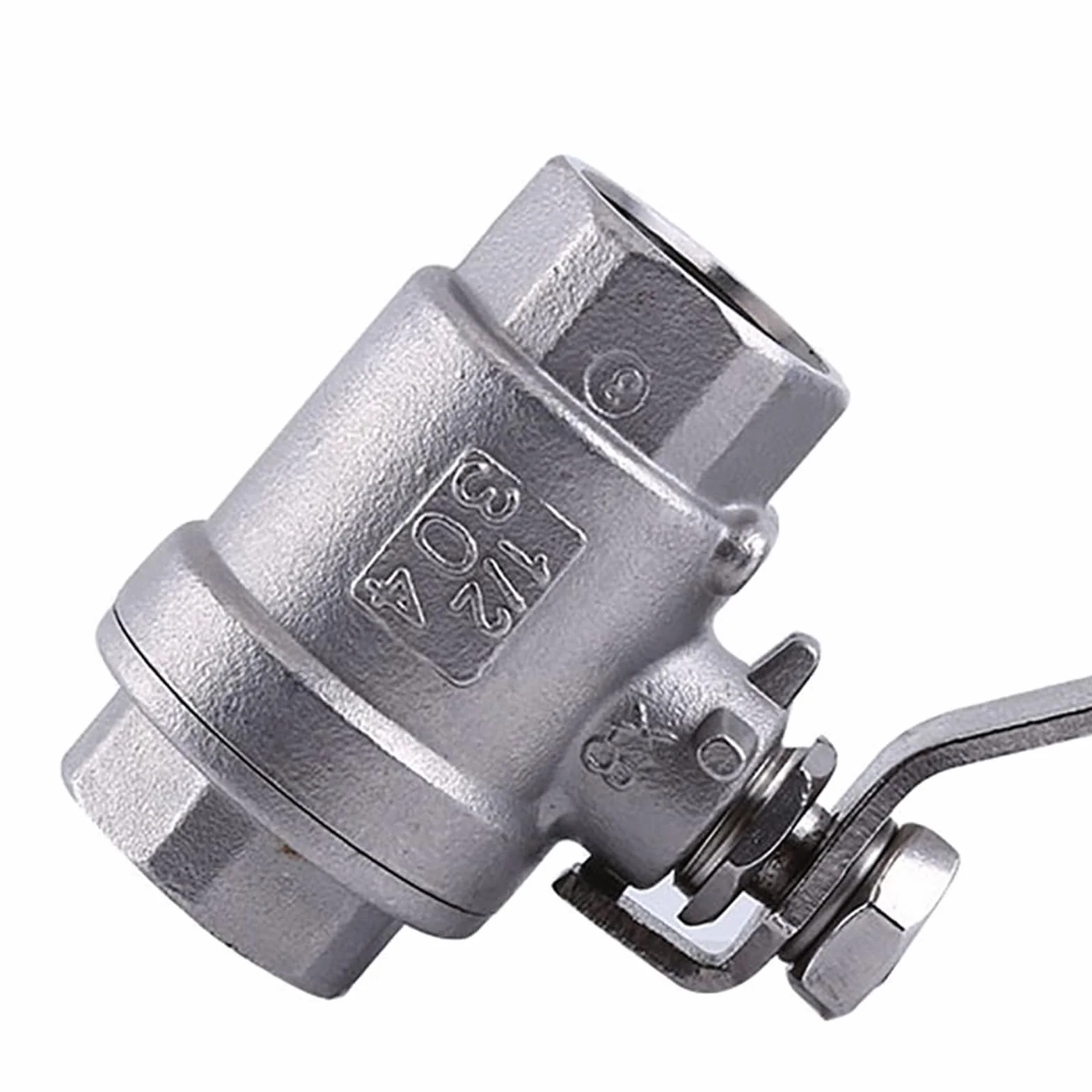 Zawór kulowy, stal nierdzewna, 2 zawory Inox 1 NPT, 2-drożny zawór kulowy z pełnym przepływem dźwigni obrotowej SS304, 1/2 zawór kulowy z pełnym przepływem