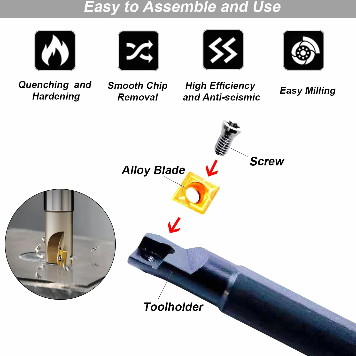 Zestaw narzędzi tokarskich 21 sztuk 12mm z wkładkami z twardego metalu
