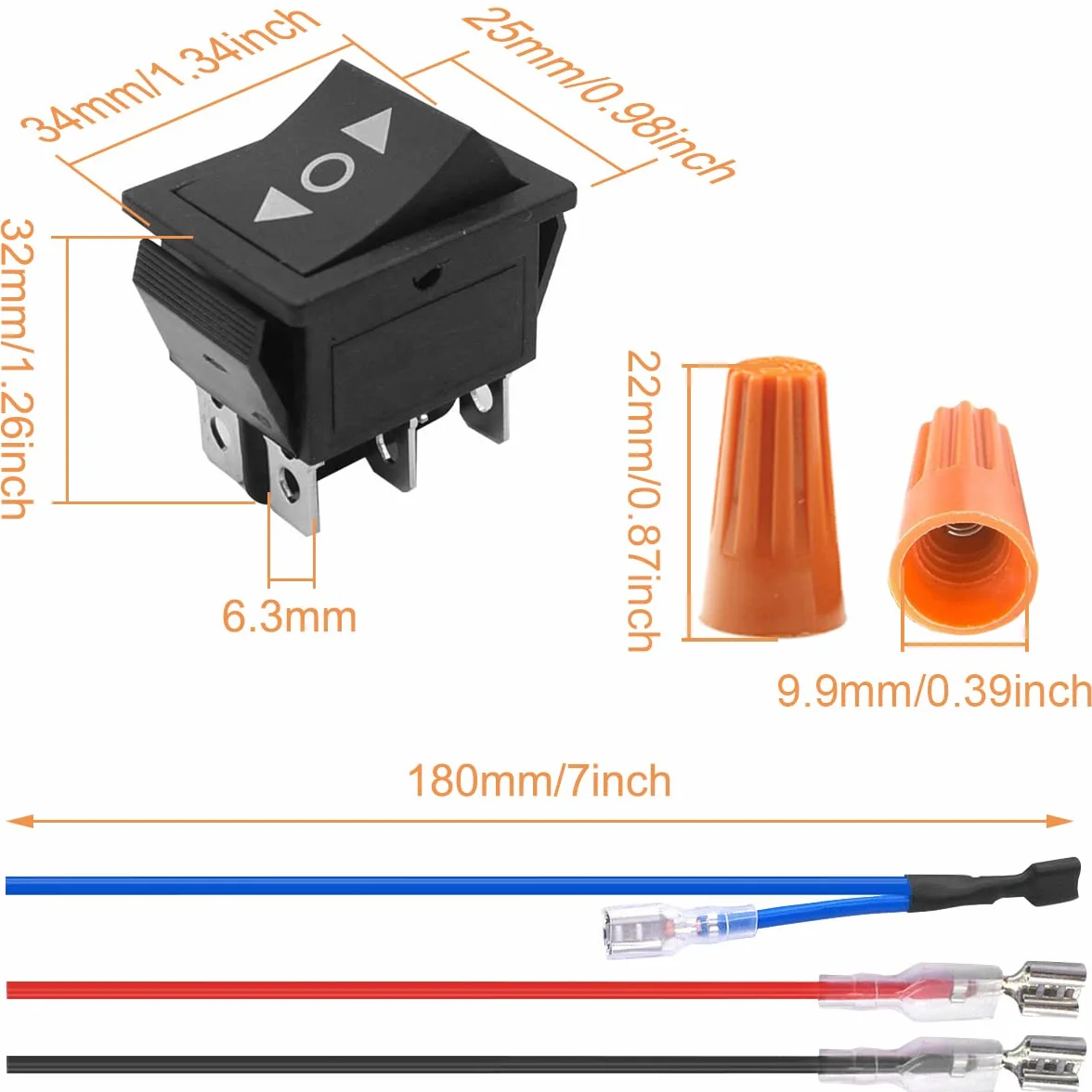 Przełącznik kołyskowy DPDT 6-pinowy 3 pozycje ON/OFF/ON Chwilowy DC 12V 10A AC110V-220V 2 szt