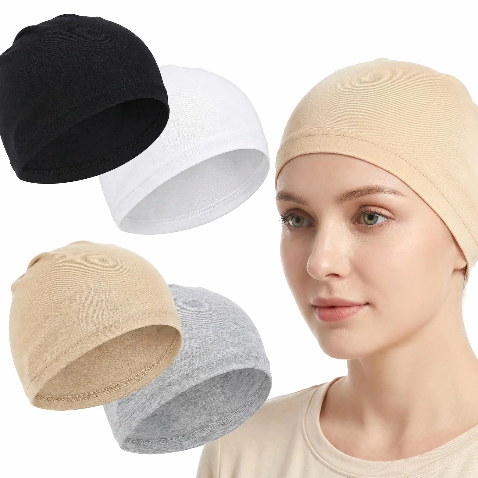 Sibba Chemo Nakrycie głowy dla kobiet, czapka Slouch Beanie, miękka, cienka czapka do spania, turban, nakrycie głowy w przypadku wypadania włosów i łysienia, na wszystkie pory roku