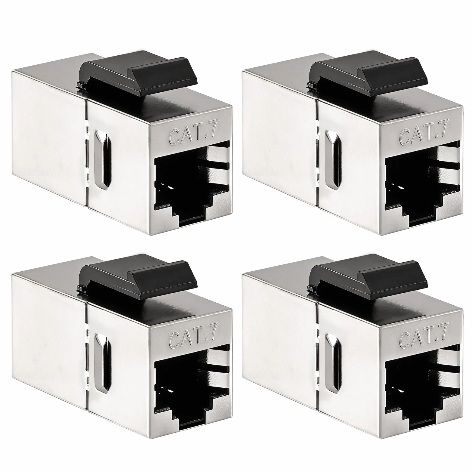 4 sztuki CAT 7 Keystone RJ45 moduł gniazdo do kabla LAN 10 Gbps sieć panel krosowy Keystone Ethernet sprzęgło sieciowe złącze do gniazda sieciowego i panelu krosowego