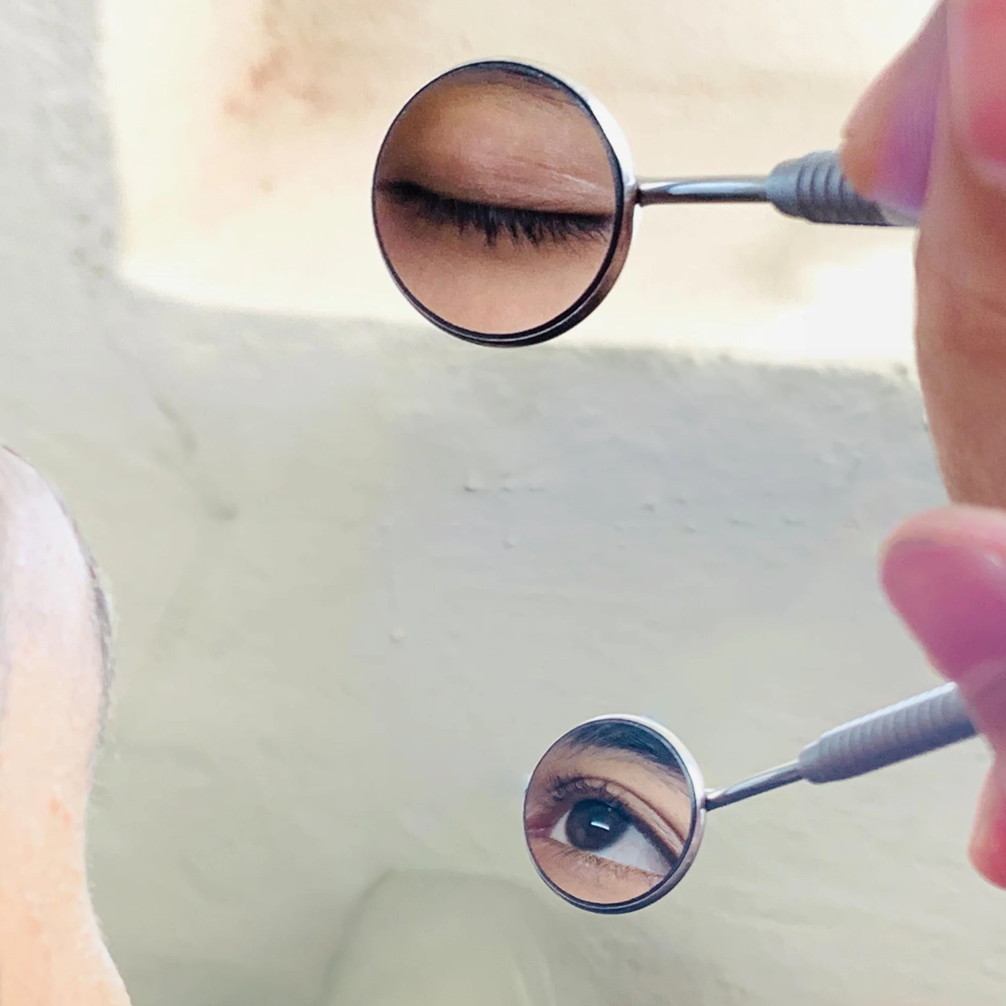 Lustro dentystyczne z uchwytem, lusterko do zębów stal nierdzewna narzędzia dentystyczne do kontroli czyszczenia zębów, higieniczne lustro do codziennego użytku CE