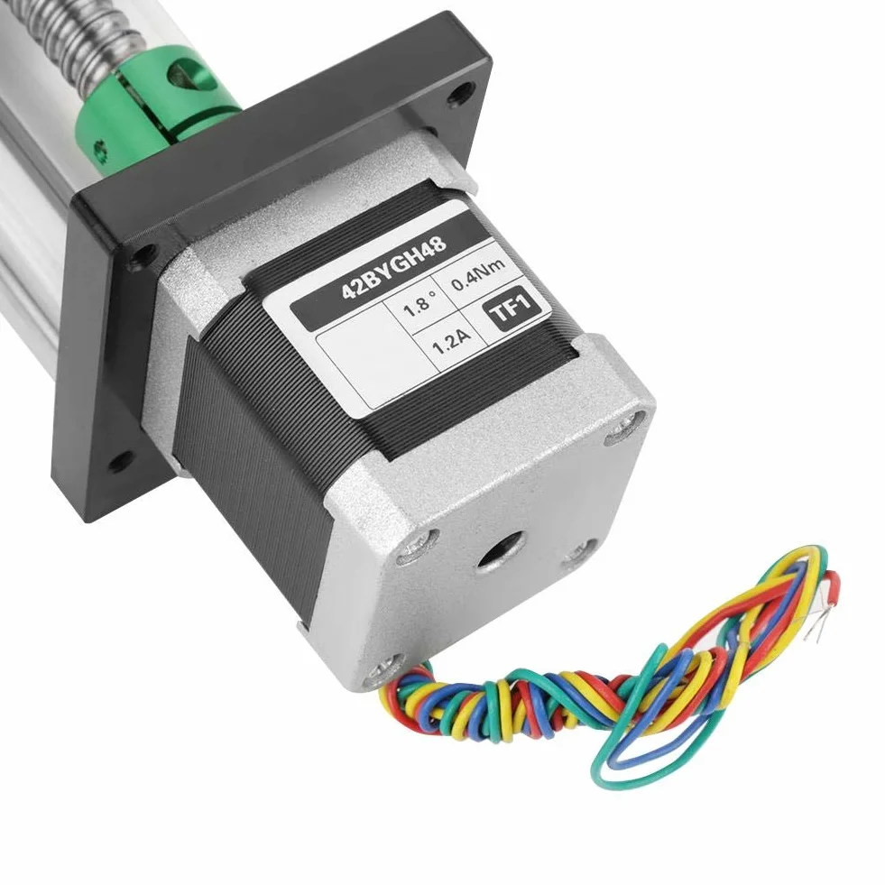Siłownik liniowy napęd śrubowy 1204 100 mm z silnikiem krokowym do CNC