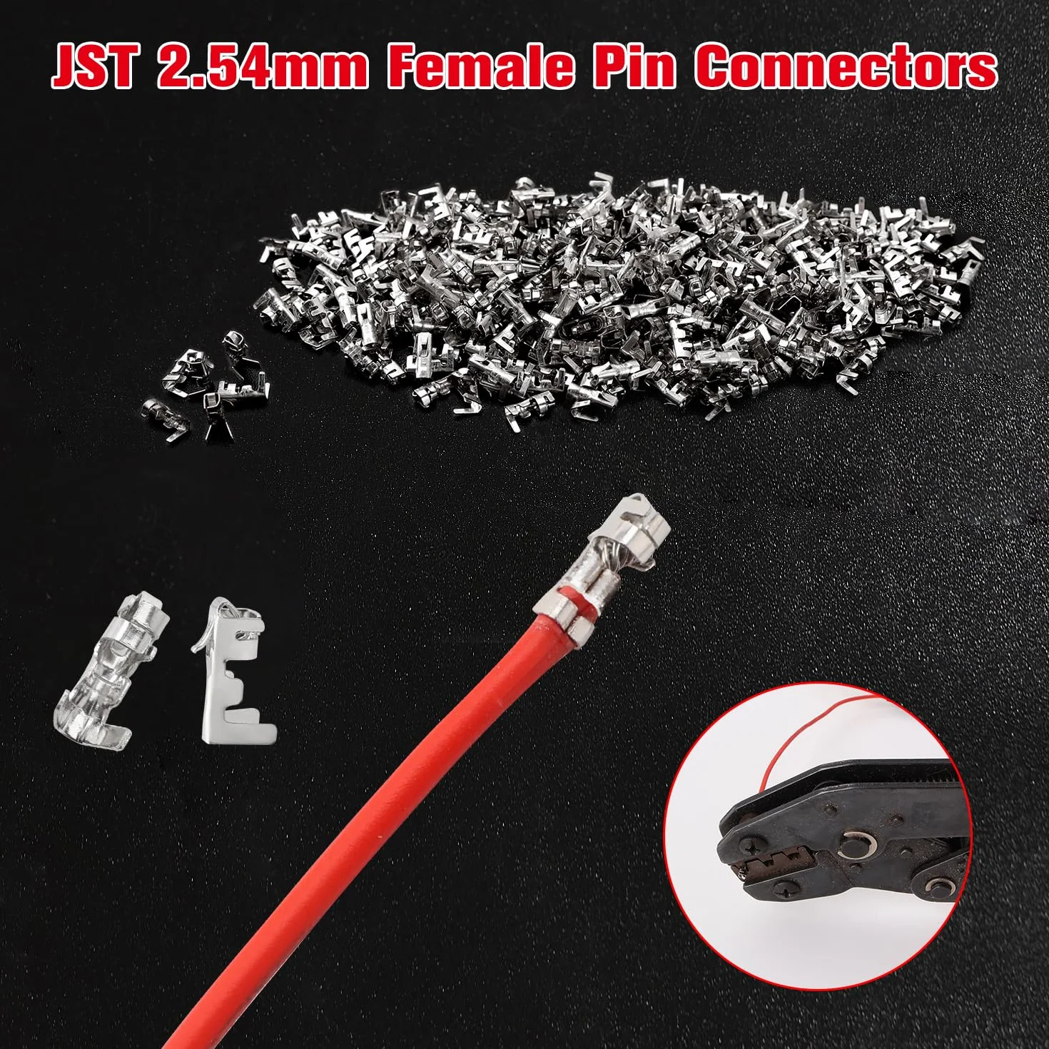 YIXISI Zestaw Złączy JST 2.54mm 481 Sztuk, Złącze Kabla Adaptera JST-XH, Żeńskie-XH, Kabel Taśmowy 22 AWG 1m