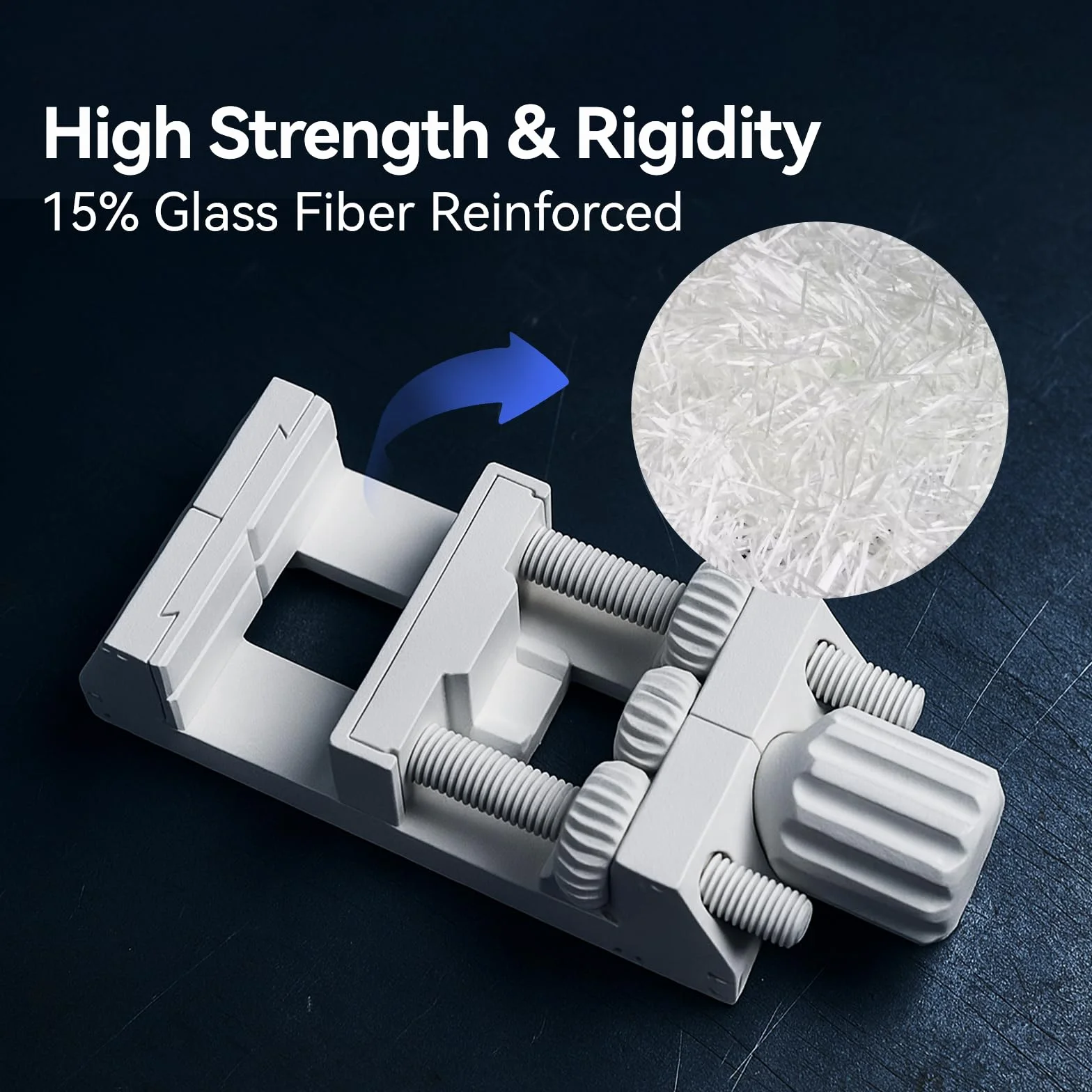 Siraya Tech Fibreheart PET-GF Filament 3D 15% włókno szklane odporny UV niska absorpcja wilgoci wysoka wytrzymałość sztywność Biały 1 kg