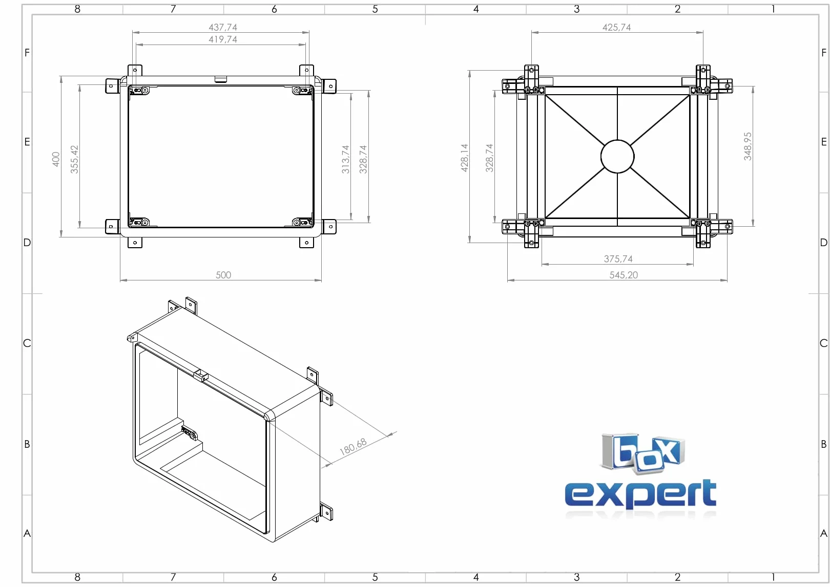 BOXEXPERT skrzynka rozdzielcza zewnętrzna IP65 ABS 500x400x180mm Fleet, wodoszczelna, szafa sterownicza/ścienna, obudowa przemysłowa pusta, czarna