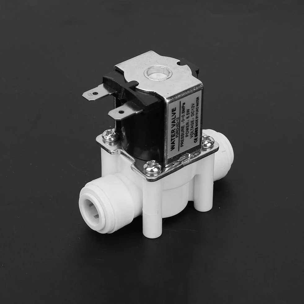 Elektrozawór 12V, DC12V Normalnie zamknięty zawór wodny Elektryczny plastikowy zawór elektromagnetyczny 3/8 "szybkozłącze do oczyszczania wody