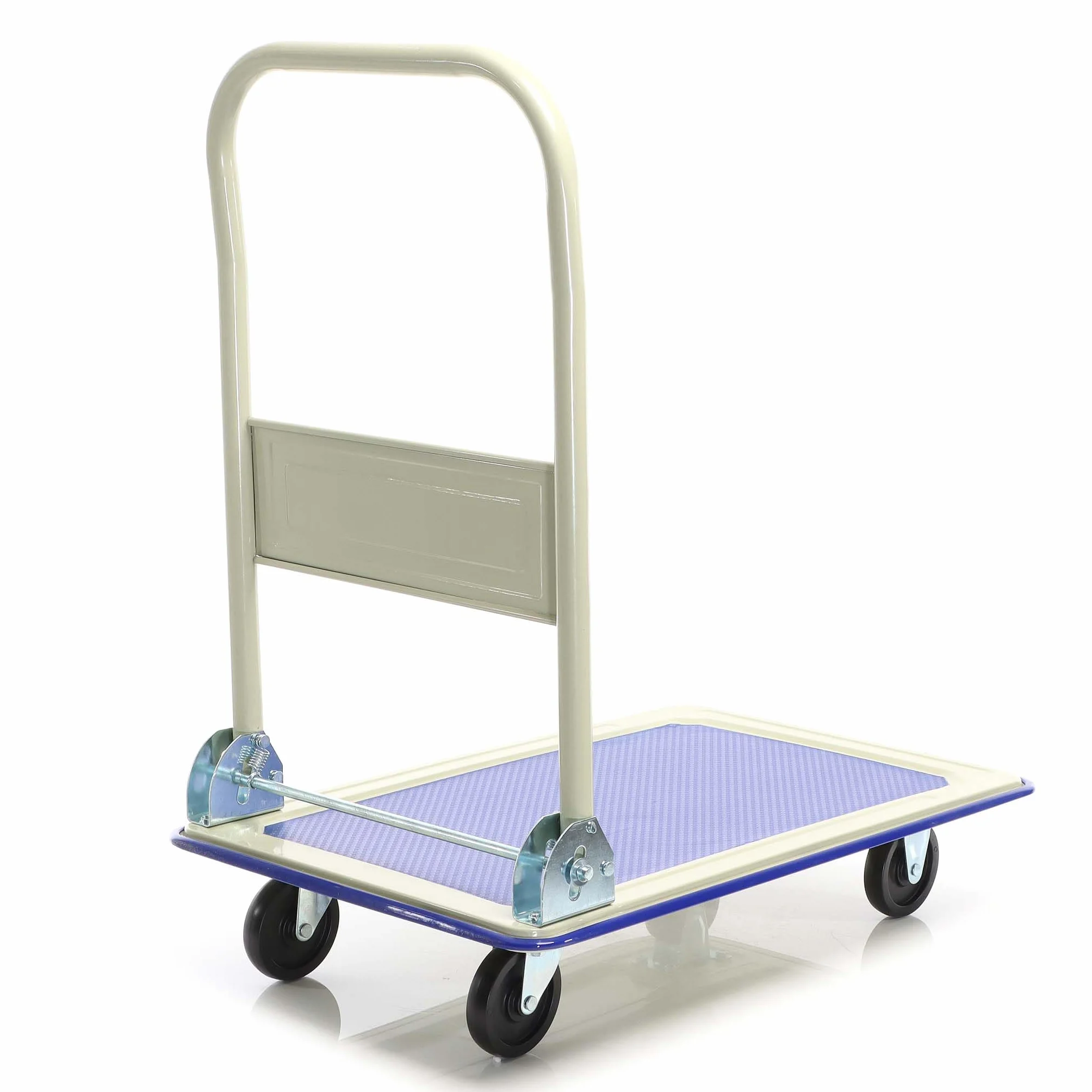 Wózek platformowy Wiltec do 150 kg 720x475x840 mm, składany wózek transportowy z uchwytem pałąkowym i powierzchnią ładunkową pokrytą gumą, pomoc w transporcie