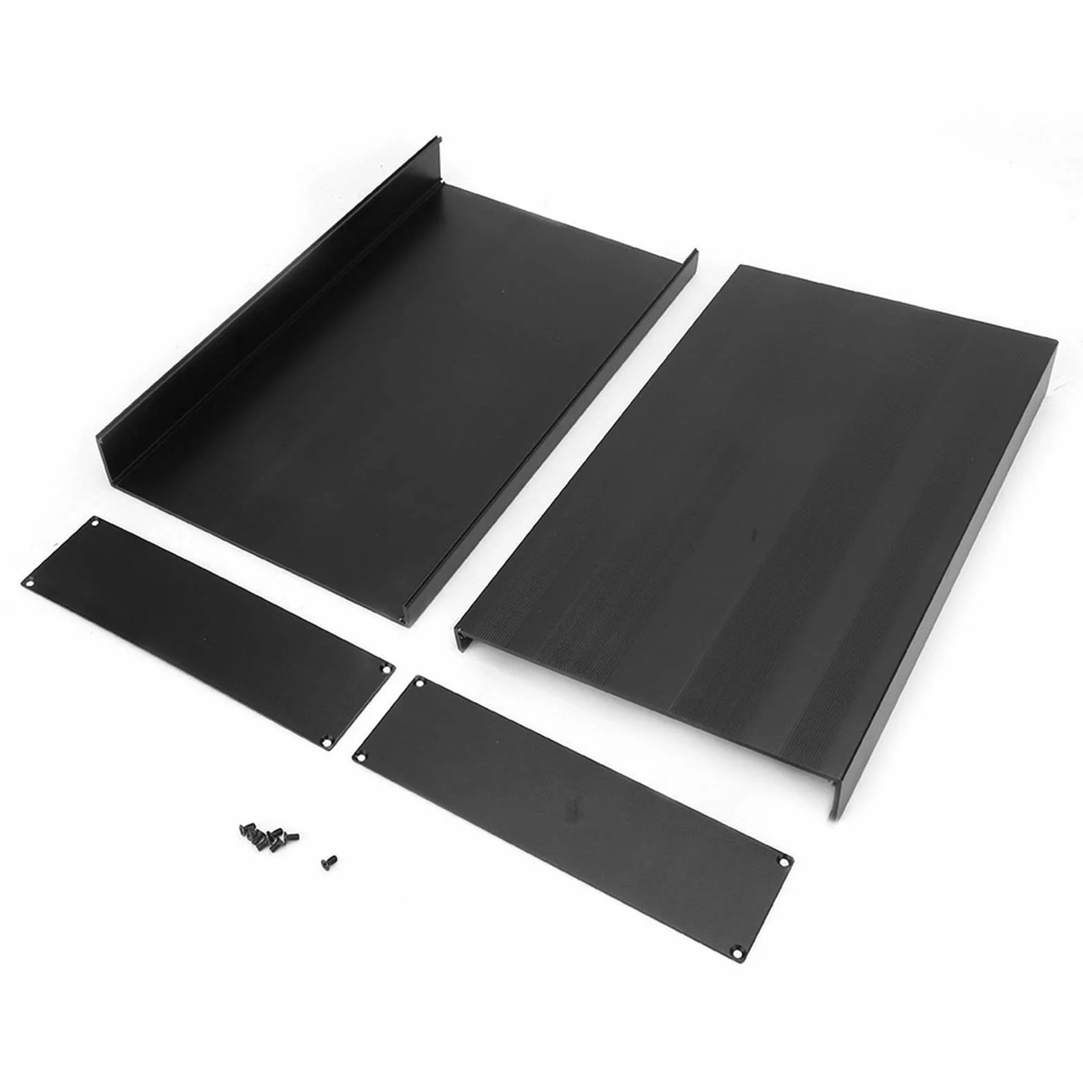 Aluminiowa Obudowa Chłodnicy Płytka Oprzyrządowania 50 X 178 X 300 mm Czarny Matowy z Zestawem Śrub