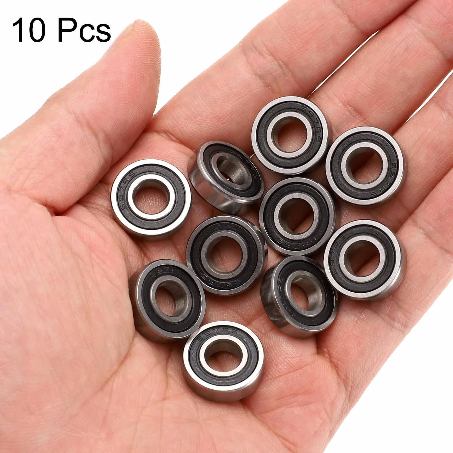 Łożyska 697-2RS 7x17x5mm miniaturowe kulkowe ze stali chromowanej z podwójną gumową uszczelką P6