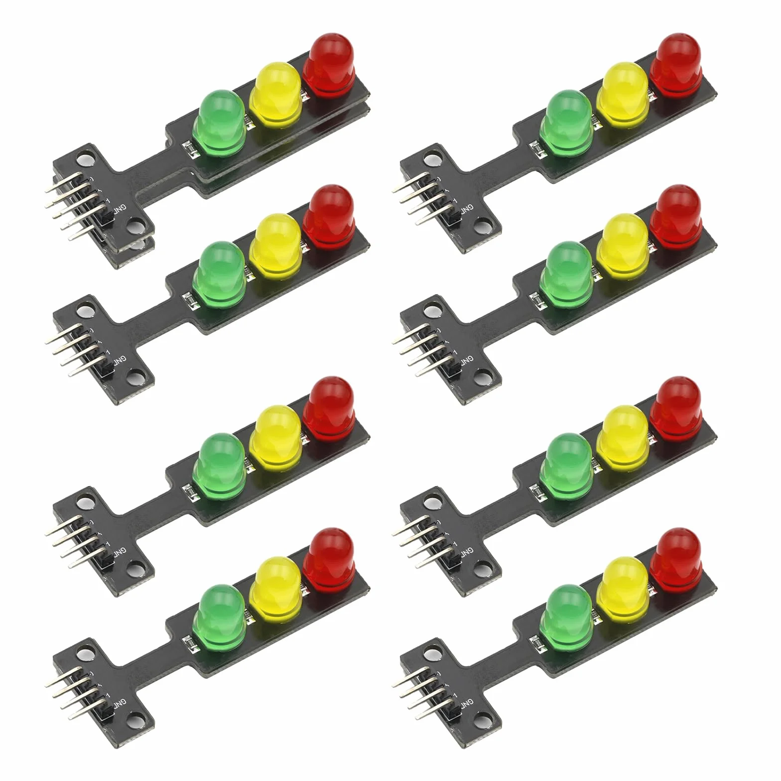 Zestaw 8 modułów LED 3,3-5V 8mm sygnalizator świetlny kompatybilny z Arduino