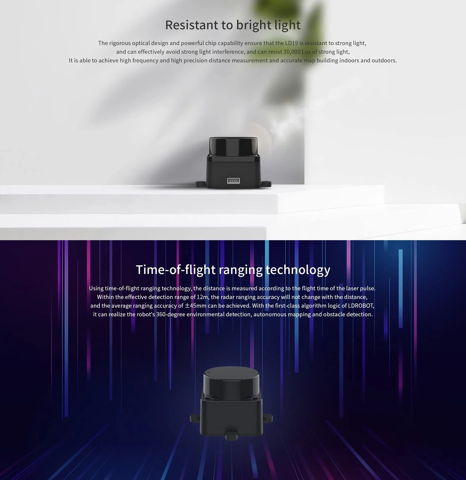 WayPonDEV FHL-LD19 Zestaw czujnika odległości Lidar 2D 360° 10Hz 12m