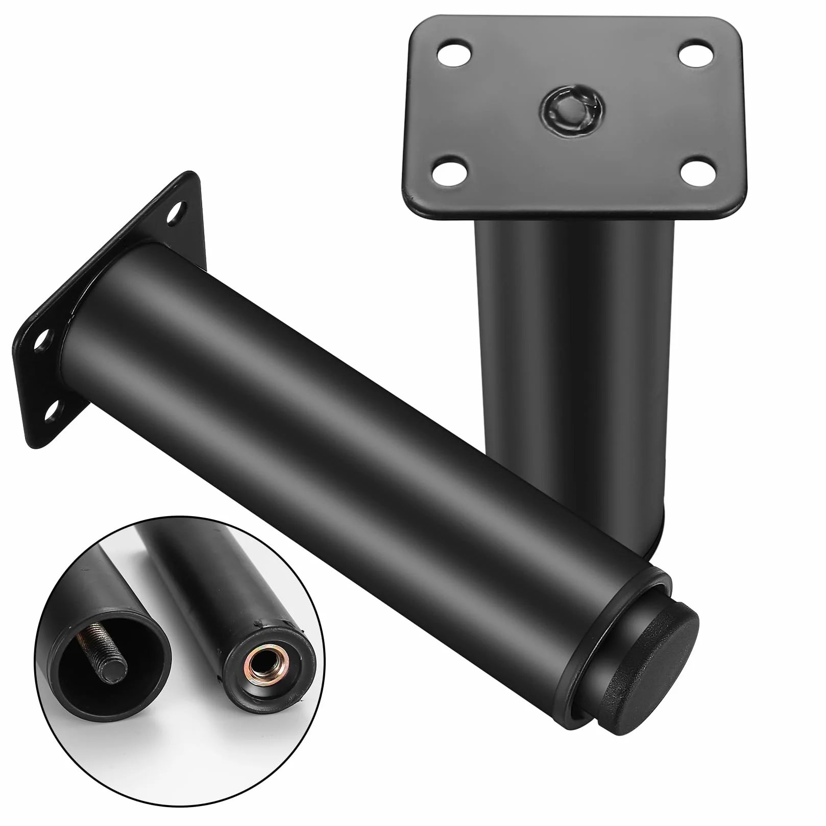 Czarne nóżki do regulowanych meblowych nóg 15-25 cm