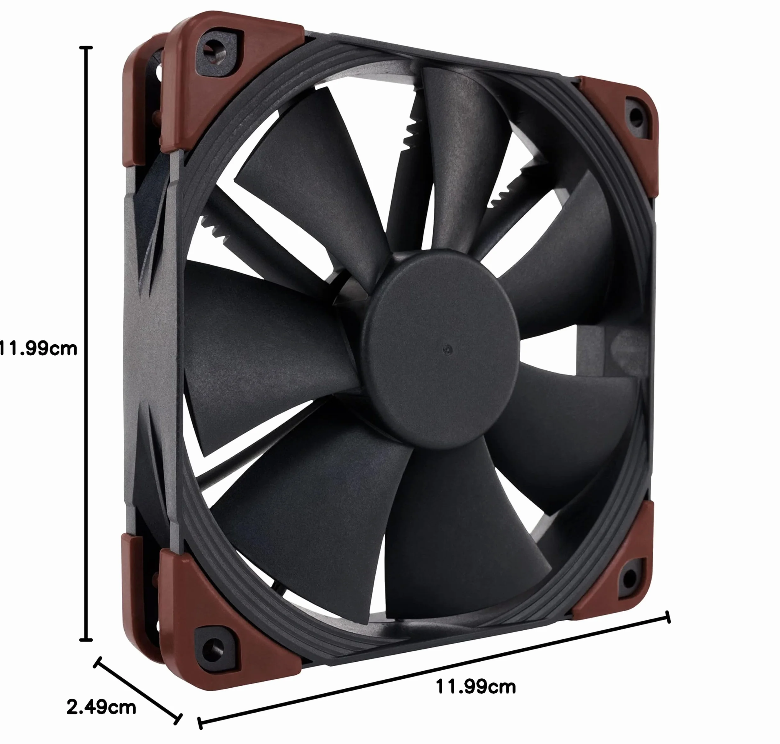 Noctua NF-F12 iPPC-2000 IP67 PWM, 4-Pinowy, Wysokowydajny Wentylator o Prędkości 2000 obr./min (120 mm, Czarny)
