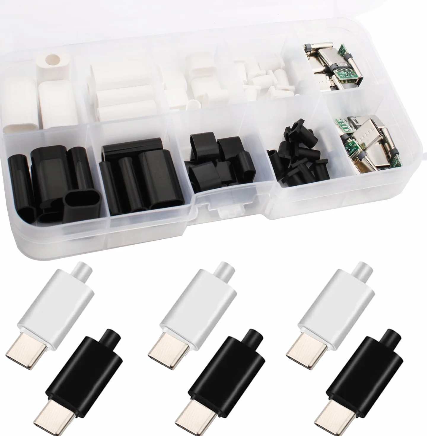 RUNCCI-YUN złącze micro USB C do lutowania 24 piny USB 3.1 typ C wtyczka SMT Breakout Board 24P PCB moduł z obudową
